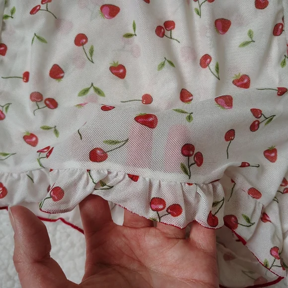 *NWOT* Romwe Women's Large 2-piece Cherry Strawberry Print Pajamas - Picture 7 of 10